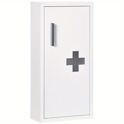 Medicijnkast – Medicijnkastje – Eerste Hulp Kast – Medicijn Opberger – Badkamerkast – Magnetische Sluiting – Metaal – 40x15x53,5 cm – Wandmontage – Compact