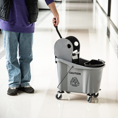 Mopwagen – Mopemmer – Dweilwagen – Vloerwisser – Dweilsysteem – 36 Liter Inhoud – Waterseparator Met 4 Wielen