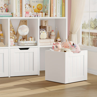 Opbergkast – Boekenkast – Opbergmeubel – Ladenkast – Kast Met Laden – Wit MDF – 3 Laden Op Wieltjes – 5 Open Vakken – 100x33x89,5 cm