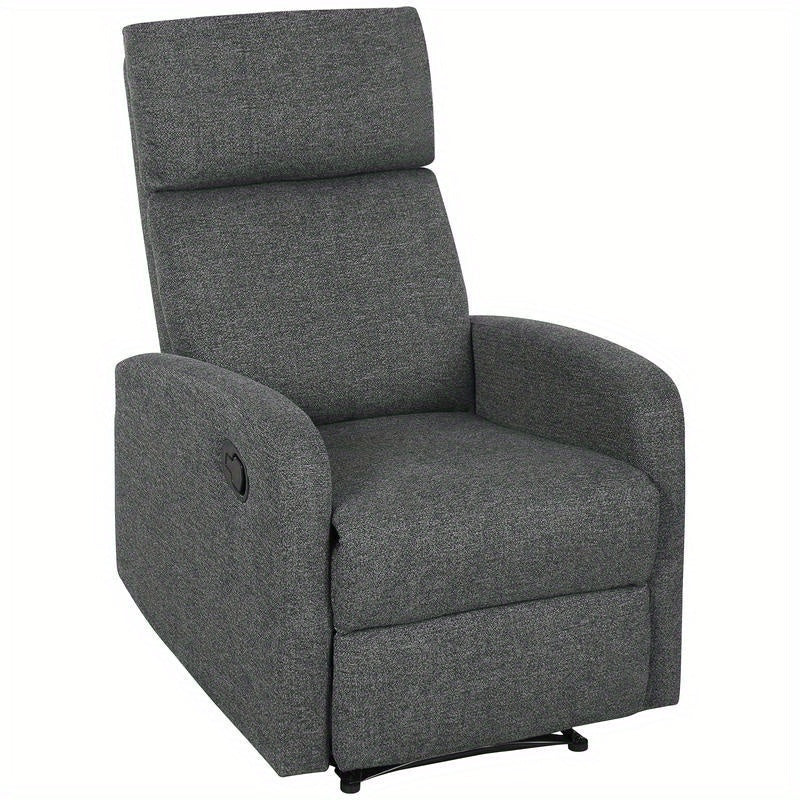 Relaxstoel – Fauteuil – Loungestoel – Draaifauteuil – Schommelstoel – Verstelbaar 90°-180° – Ergonomisch Met Houten Frame & Grijze Stof