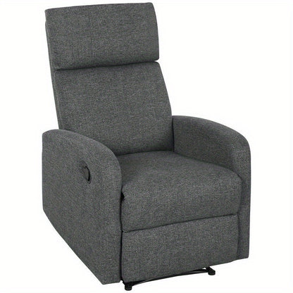 Relaxstoel – Fauteuil – Loungestoel – Draaifauteuil – Schommelstoel – Verstelbaar 90°-180° – Ergonomisch Met Houten Frame & Grijze Stof