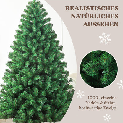 Kunstkerstboom – Nepkerstboom – Kerstboom Kunst – Sierboom – Groene Kerstboom – 210 cm Hoog – 1050 Dichte PVC Takken – Metalen Voet – Eenvoudige Montage