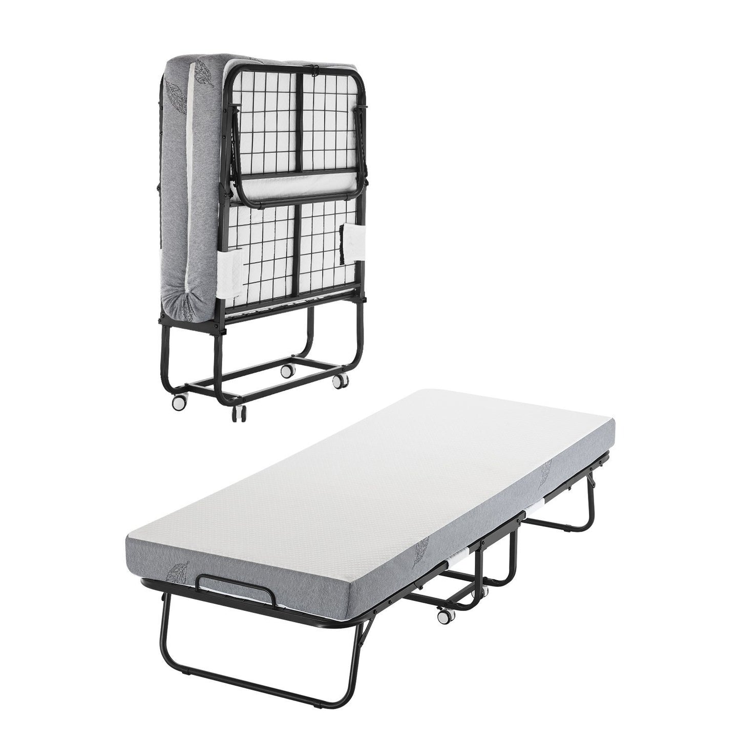 Opvouwbed – Vouwbed – Opklapbed – Logeerbed – Inklapbaar Bed – Met 12,5 cm Schuimmatras – Draagvermogen Tot 135 kg