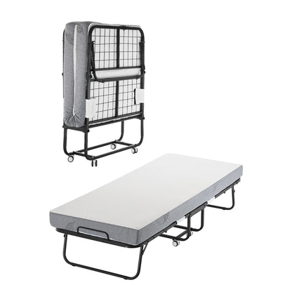 Opvouwbed – Vouwbed – Opklapbed – Logeerbed – Inklapbaar Bed – Met 12,5 cm Schuimmatras – Draagvermogen Tot 135 kg