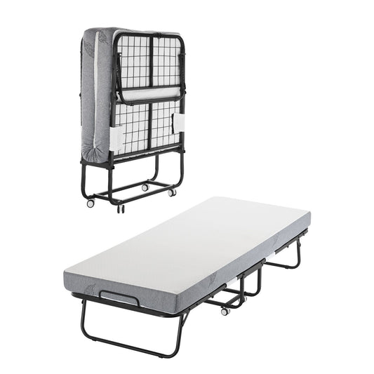 Opvouwbed – Vouwbed – Opklapbed – Logeerbed – Inklapbaar Bed – Met 12,5 cm Schuimmatras – Draagvermogen Tot 135 kg