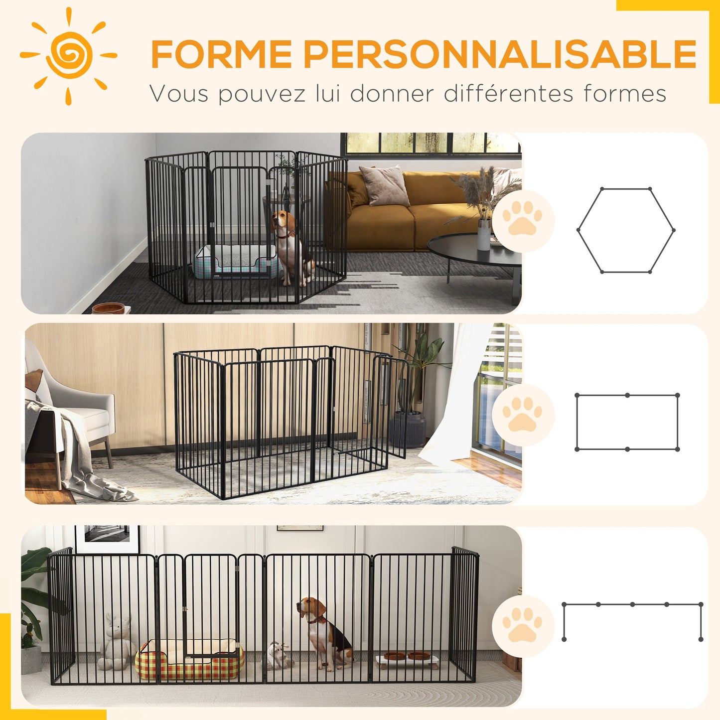 Hondenren – Puppyren – Hondenbench – Hondenkennel – Dierenren – Modulair Ontwerp – Epoxy Staal 100 cm Hoog