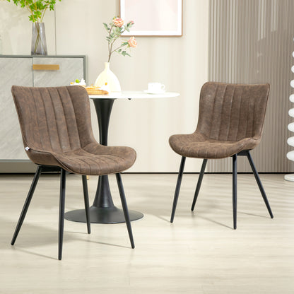 Eetkamerstoel – Stoel – Zitting – Armstoel – Kitchen Chair – Set van 2 – Synthetisch Leer – Verstelbare Metalen Poten