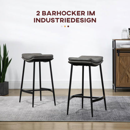 Barstoel – Barstoel Met Rugleuning – Keukenstoel – Kruk – Barkruk – Gestoffeerde Zitting – Stalen Frame – Max 120 Kg Draagkracht – Counterhoogte