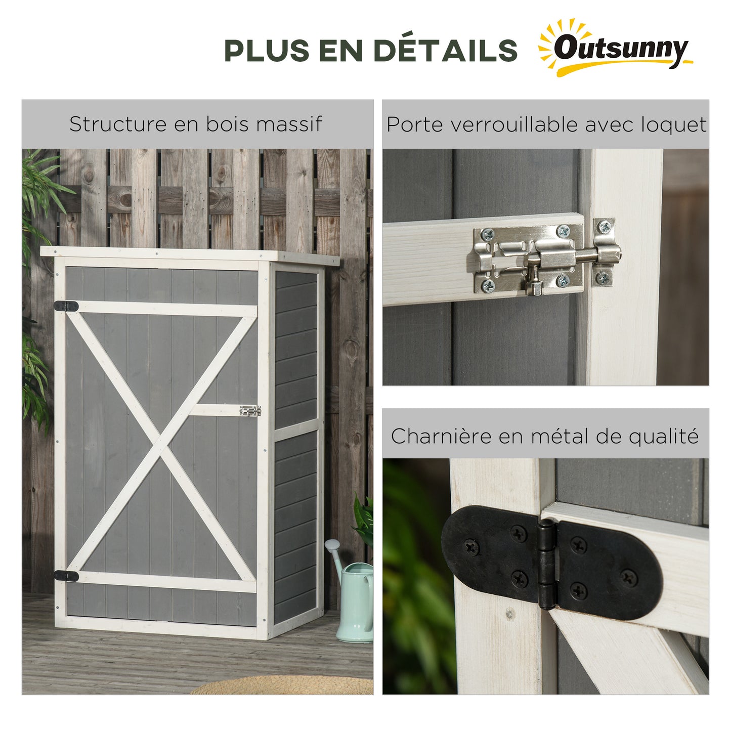 Tuinberging – Tuinhuis – Tuinkast – Gereedschapsschuur – Opbergkast – Vurenhout Met Bitumen Dak – Grote Vergrendelbare Deur Met 2 Planken – Compacte Afmetingen 75x56x115 cm