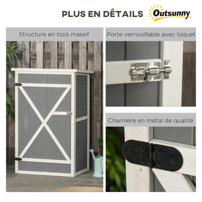 Tuinberging – Tuinhuis – Tuinkast – Gereedschapsschuur – Opbergkast – Vurenhout Met Bitumen Dak – Grote Vergrendelbare Deur Met 2 Planken – Compacte Afmetingen 75x56x115 cm