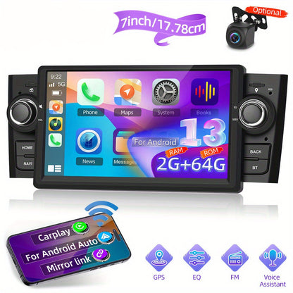 Autoradio – Autoscherm – Car Stereo – Multimedia Speler – Navigatiesysteem – 7 Inch HD Touchscreen – Android 13.0 Met Camera & Microfoon