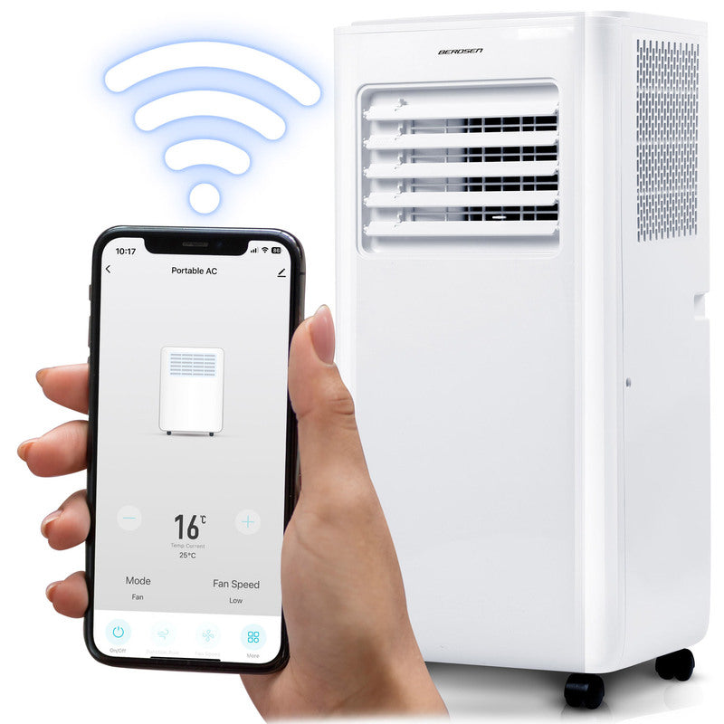 Mobiele Airconditioner – Mobiele Koeler – Mobiele Ventilator – 5-in-1 Airco – Verwijderbare Ontvochtiger – 10.000 BTU – Stil en Energiezuinig – Smart App Bediening