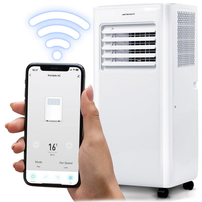Mobiele Airconditioner – Mobiele Koeler – Mobiele Ventilator – 5-in-1 Airco – Verwijderbare Ontvochtiger – 10.000 BTU – Stil en Energiezuinig – Smart App Bediening
