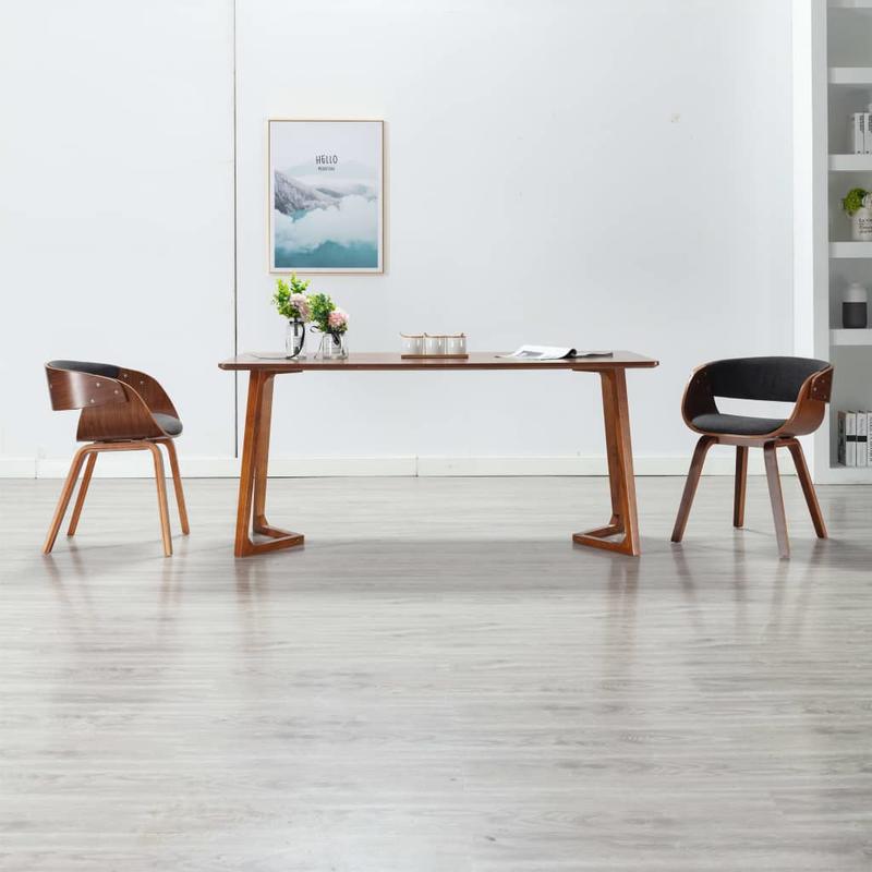 Eetkamerstoelen – Stoelen – Dining Stoelen – Zitmeubels – Stoel Set – Grijs – Stoffen Bekleding – Hardhouten Frame – Comfortabel & Onderhoudsvriendelijk