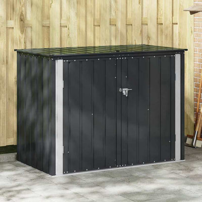 Tuinopbergbox – Tuinkist – Opbergkist – Buitenkast – Opbergbox – Zwart Staal – 151,5 x 82 x 110,5 cm – Stevig & Ruim
