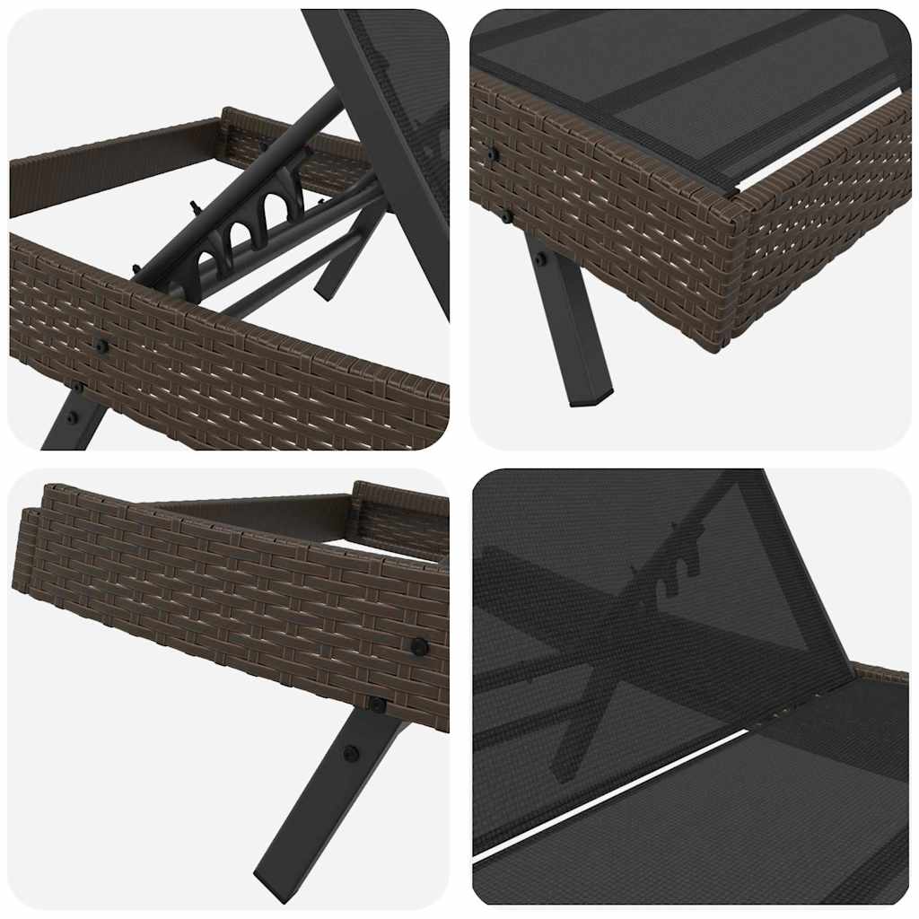 Loungechair – Loungestoel – Fauteuil – Relaxstoel – Tuinstoel – Verstelbaar Rugleuning 5-standen – Weerbestendig Poly Rattan Met Stalen Frame