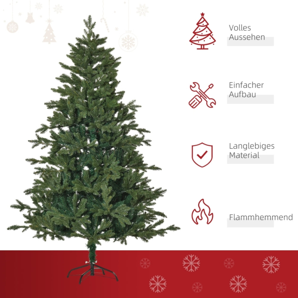 Kunstkerstboom – Kerstboom – Nepboom – PVC Boom – PE Boom – Groen – 1,8 Meter Hoog – Stevig Metalen Frame