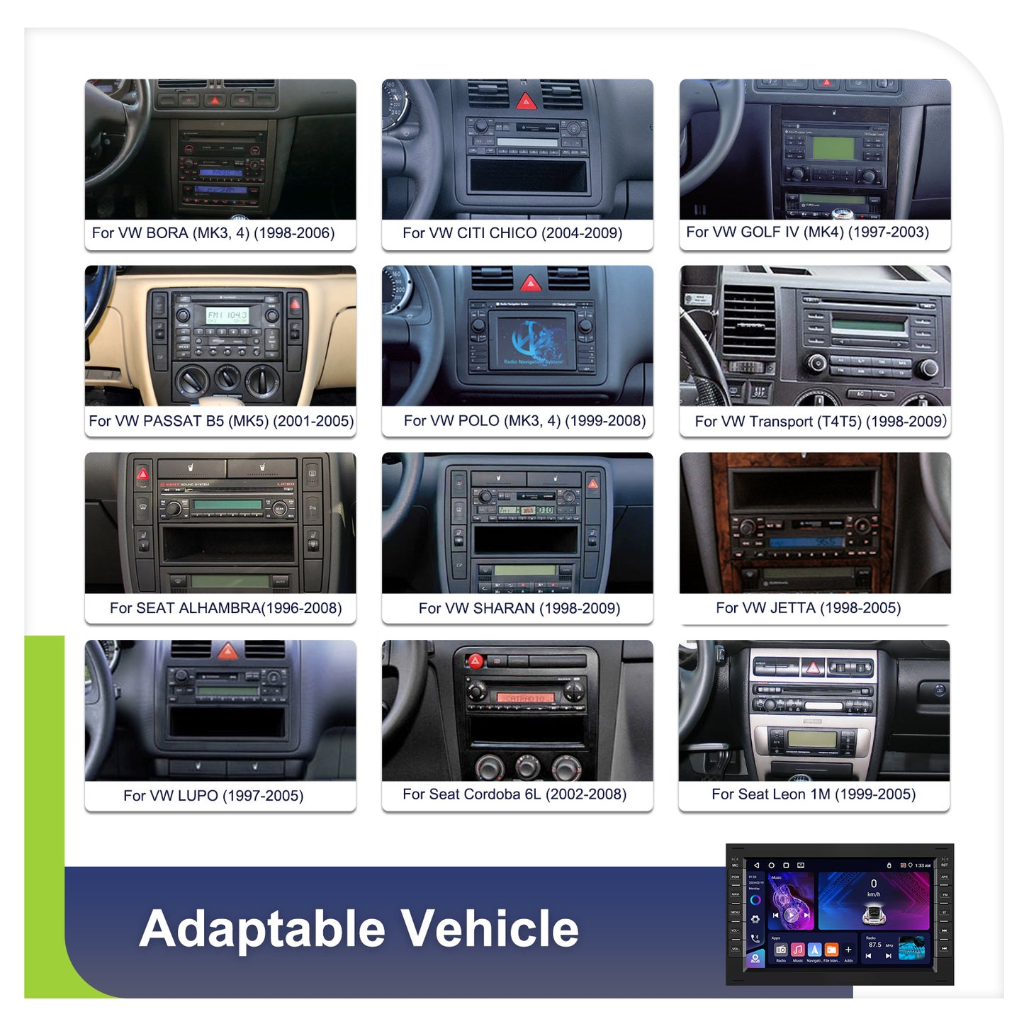 Autoradio Android 15 – Multimedia Systeem – Auto Audio – GPS Navigatie – Touchscreen Radio – 7 Inch HD Scherm – 4G+64G Geheugen – Draadloze CarPlay & Achteruitrijcamera