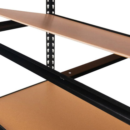 Mega-M Pro Loft Storage Shelf, H-180 cm, L-120 cm, D-45 cm, 5 MDF Shelves (6.2 mm), 275 kg Capacity, Black, N