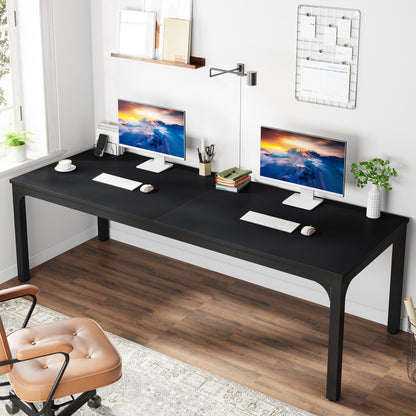 Bureau – Bureautafel – Computertafel – Werkplek – Dubbel Bureau – Extra Lang 199,9 cm – Water- En Krasbestendig Blad – Verstelbare Voetjes