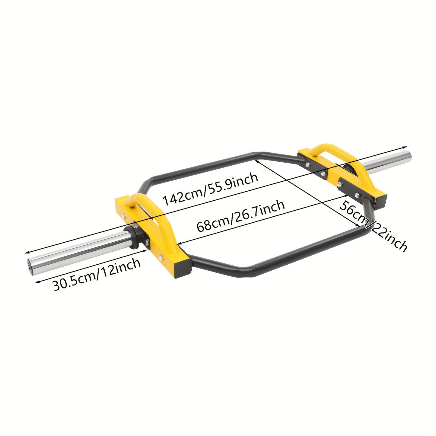 149.69KG Capacity Yellow Hex Dumbbell Bar with Spring Clip Collars, Ergonomic Non-Slip Handles - Ideal for Gym, Home & Workout Use, Personal Fitness Accessory|Secure Grip Dumbbell|Tungsten Steel Bar, Gym Accessories