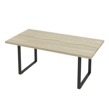 Industriële Eettafel – Robuuste Tafel – Family Dining – Horeca Tafel – Rustieke Eettafel – Natuurlijk Kleur – 160×80 cm – Stevig Metalen Frame – Geschikt Voor 6-8 Personen