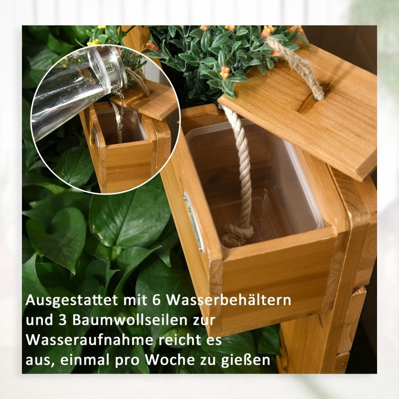 Verhoogde Plantenbak – Opkweekbak – Tuinbak – Plantenvak – Kweekbak – Zelfbewateringssysteem – Weerbestendig Houtlook Kunststof 79,5x49,5x80 cm