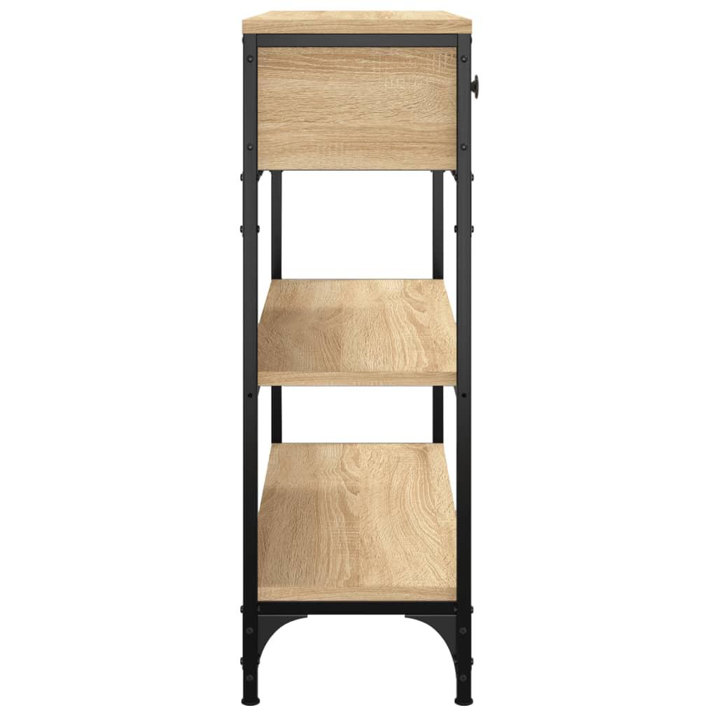 Sidetable – Consoletafel – Wandtafel – Haltafel – Bijzettafel – Sonoma Eiken – MDF En Metaal – Compact Ontwerp Met Opbergruimte
