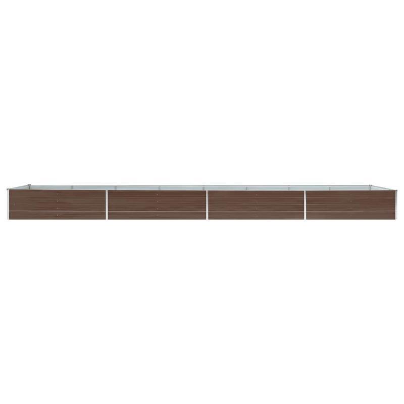 Easy to assemble modern minimalist Garden raised bed Galvanized steel 600x80x45cm Brown quality flower box kit