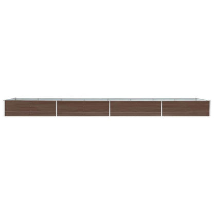 Easy to assemble modern minimalist Garden raised bed Galvanized steel 600x80x45cm Brown quality flower box kit
