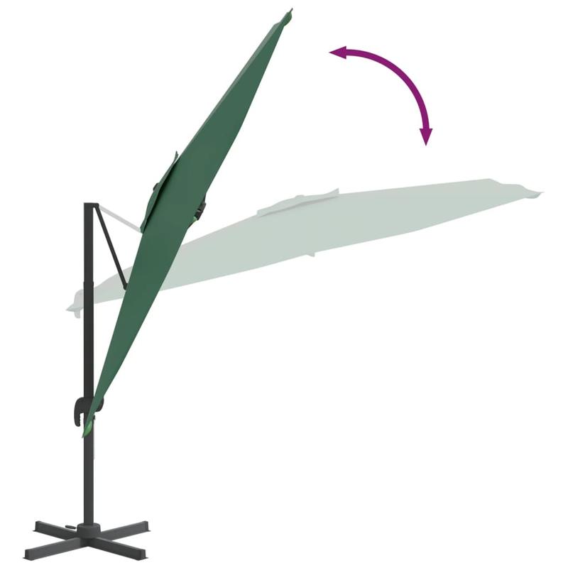 Zwevende Parasol – Hangende Parasol – Lateral Parasol – Buiten Parasol – Aluminium Paal – 400x300 Cm – Waterafstotend Polyester