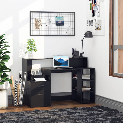 Computertafel – Computerbureau – Bureautafel – Laptoptafel – Werktafel – Compact Design – MDF Houtlook – 137x55x92 cm – Met Opbergruimte