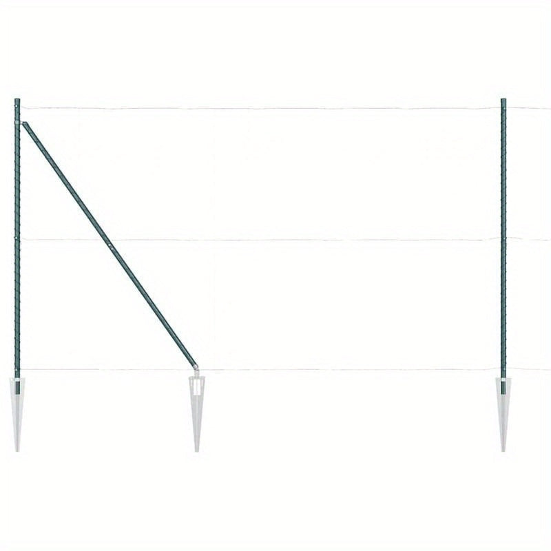 Tuinpalen – Hekpalen – Omheiningspalen – Tuinafzetting – Tuinpalen Set – Gegalvaniseerd Staal – 180 cm – 32 mm – Stevig en Duurzaam – Makkelijk te Installeren – Groen – Set van 7