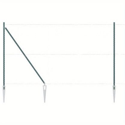 Tuinpalen – Hekpalen – Omheiningspalen – Tuinafzetting – Tuinpalen Set – Gegalvaniseerd Staal – 180 cm – 32 mm – Stevig en Duurzaam – Makkelijk te Installeren – Groen – Set van 7