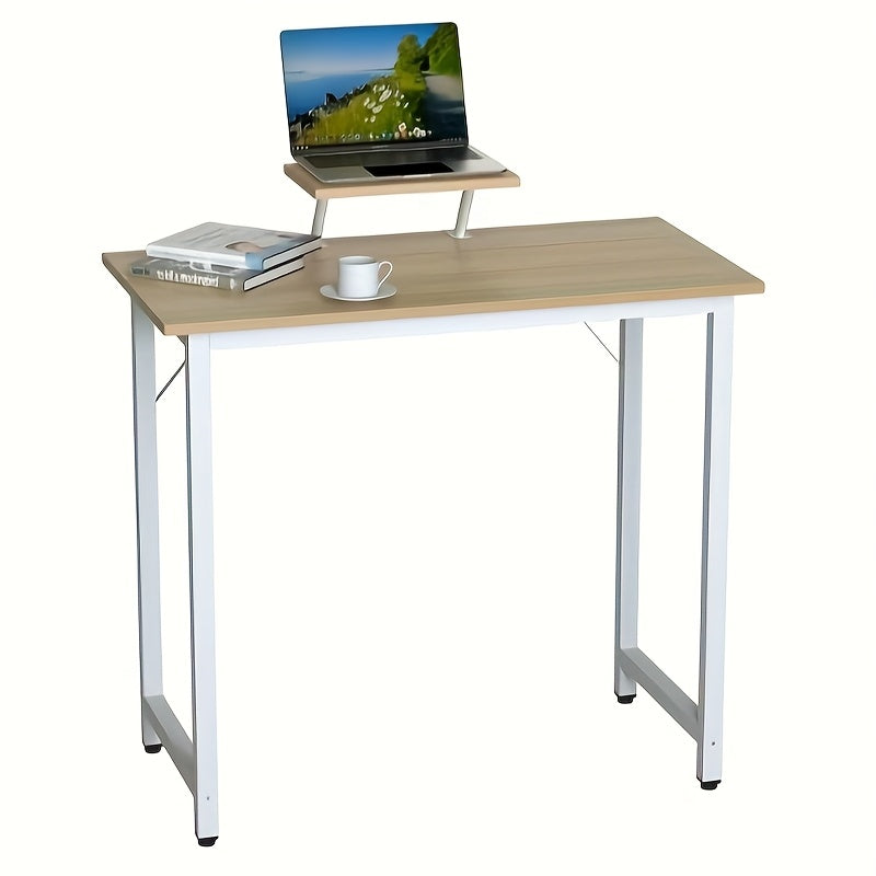 Space-Saving Office Desk 80x40x75cm With Monitor Mount | Nordic Home Office Desk Compact 40cm Width | 80x40cm Slim Desktop Fits 27-inch Monitor + Laptop
