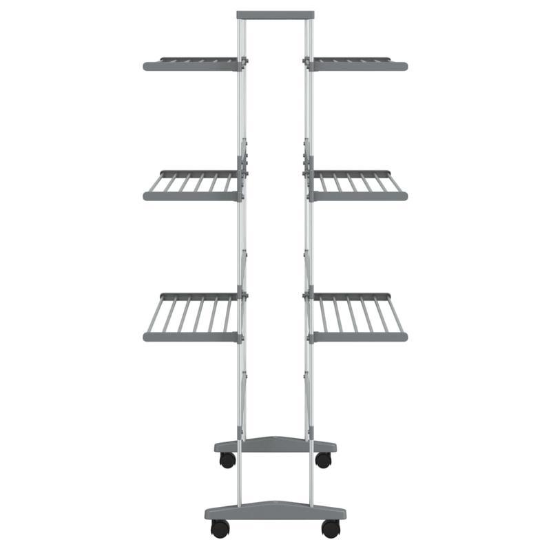 Wasrek – Droogrek – Wasknijpers – Droogtoren – Wastoren – Aluminium – Inklapbaar Met Wieltjes – 89x64x129 cm