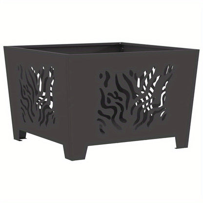 Vuurschaal – Vuurkorf – Tuinhaard – Terrasverwarmer – Buitenhaard – Zwart Staal – 60x60x40 cm – Inclusief Aansteker en Vonkontsteker