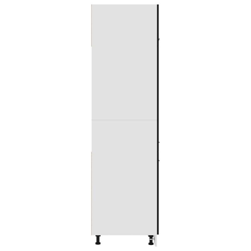 Houten Kast – Opbergkast – Keukenkast – Badkamerkast – Bergkast – Zwart Gelakt Hout – 60x57x207 cm – Stevig Massief Hout