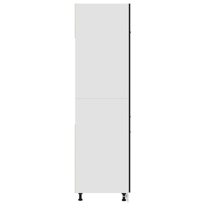 Houten Kast – Opbergkast – Keukenkast – Badkamerkast – Bergkast – Zwart Gelakt Hout – 60x57x207 cm – Stevig Massief Hout