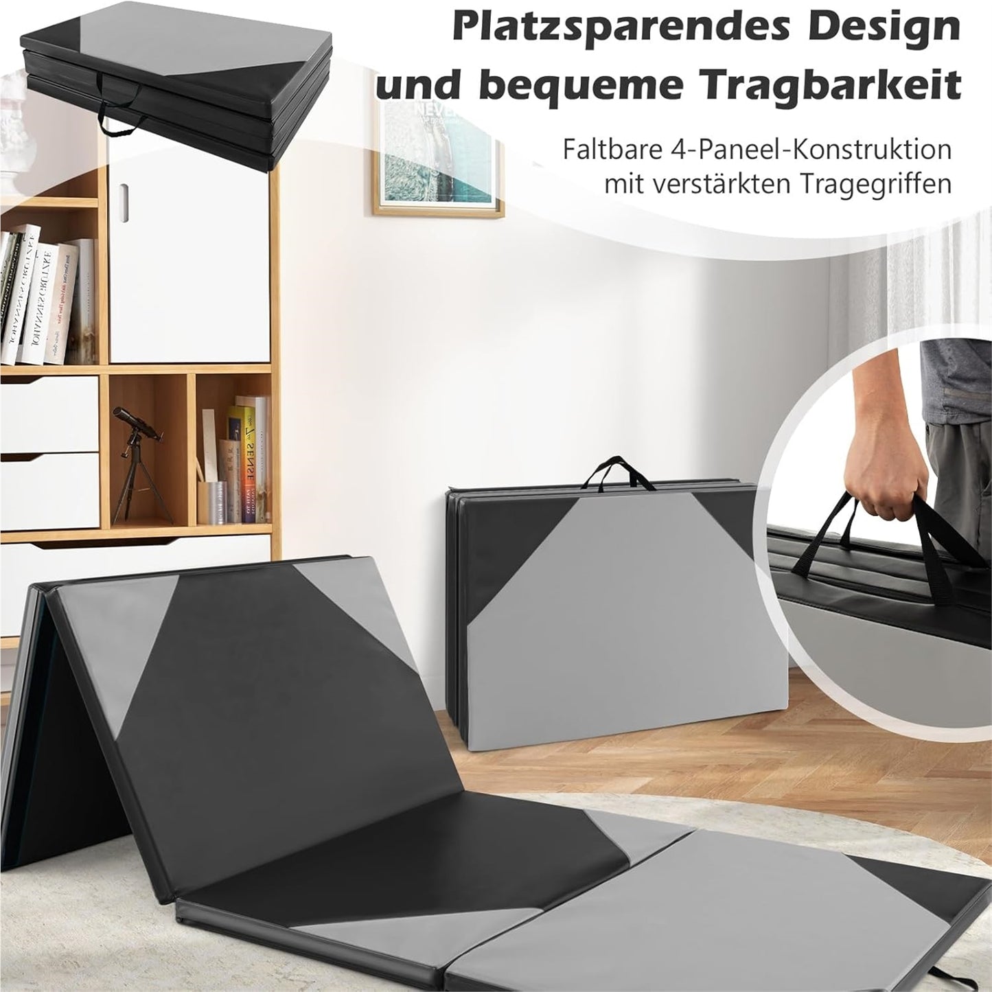 Oefenmat – Yogamat – Fitnessmat – Gymmat – Trainingsmat – Dikte 3,8 cm – Waterafstotend PU Kunstleer