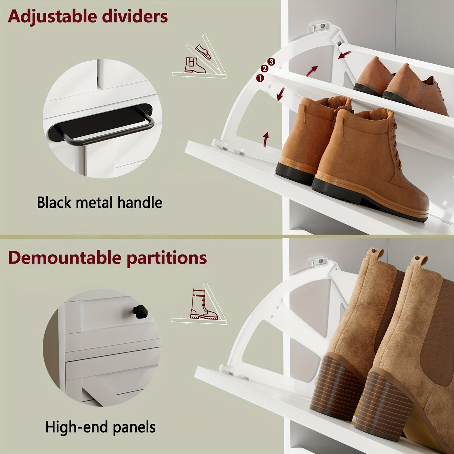 Witte Schoenenkast – Schoenenkast Met Lade – Schoenopberger – Schoenmeubel – Schoenenrek – Verstelbare Binnenpanelen – Anti-Kantelbeveiliging – MDF Met Melamine – Vrijstaand – 80x24,5x108 cm