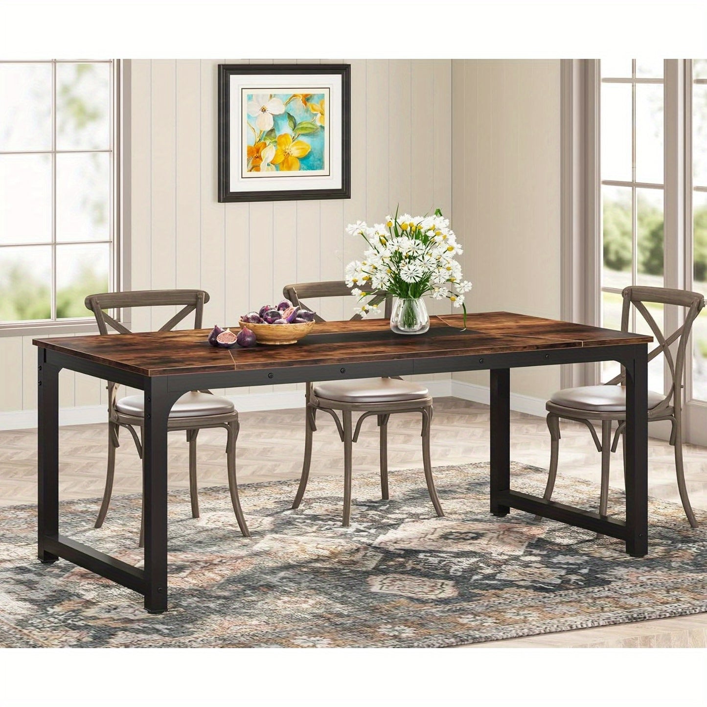4-6 People Use Extra Long Office Desks. Business Office Conference Table, a Large Workbench Placed in The Office Or Conference Room, Uniquely Designed Furniture