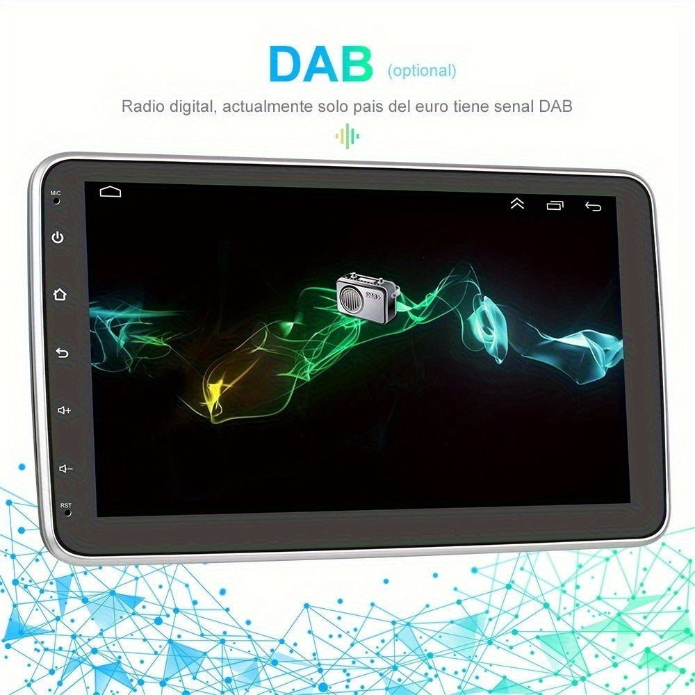 Android 15 Autoradio – 1 DIN Multimedia Systeem – Autospeaker – Navigatie Radio – Touchscreen Auto Audio – 10,1 Inch Draaibaar Scherm – 2GB RAM 64GB Opslag – Met Achteruitrijcamera en Microfoon