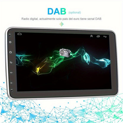 Android 15 Autoradio – 1 DIN Multimedia Systeem – Autospeaker – Navigatie Radio – Touchscreen Auto Audio – 10,1 Inch Draaibaar Scherm – 2GB RAM 64GB Opslag – Met Achteruitrijcamera en Microfoon