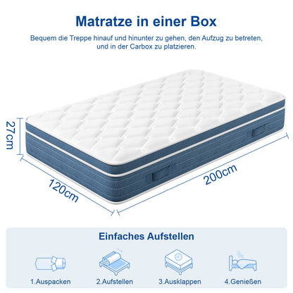 Multilayer Hybrid Queen Mattress - Multiple Sizes & Styles Available Ergonomic Design with Memory Foam and Pocket Spring Medium Firm Feel
