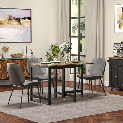 Inklapbare Eettafel – Opvouwbare Tafel – Uitklapbare Tafel – Industriële Eettafel – Compacte Houten Tafel – Ruimtebesparend – Metaal En Hout – Bruin