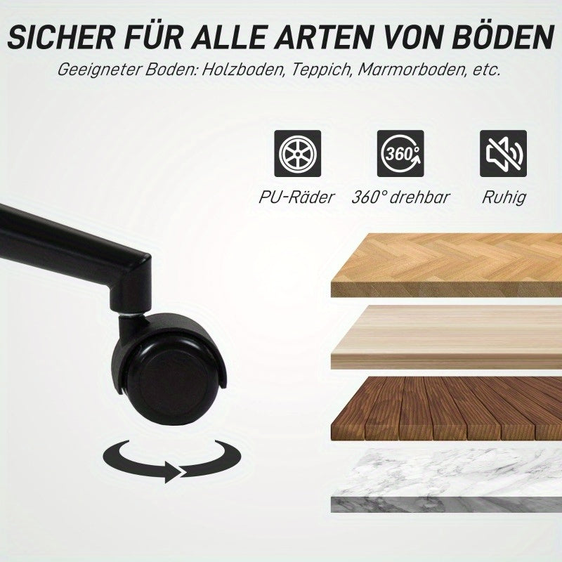 Bureaustoel – Office Chair – Ergonomische Stoel – Draaistoel – Bureaustoelen – Verstelbare Hoogte – 360° Draaibaar – Metalen Frame – Linnenlook Bekleding
