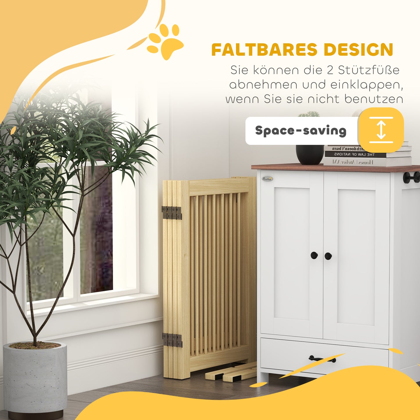 Houten Hondenren – Hondenhek – Hondenplaat – Huisdierenren – Speelren – Natuurlijk Massief Dennenhout – Flexibel 4 Panelen 204x36x75 cm