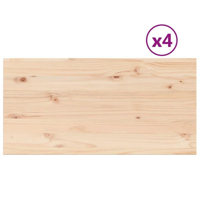 Tafelblad – Werkblad – Bureaublad – Eettafelblad – Rechthoekig – Massief Vurenhout – 90x45x2,5 cm – Set van 4