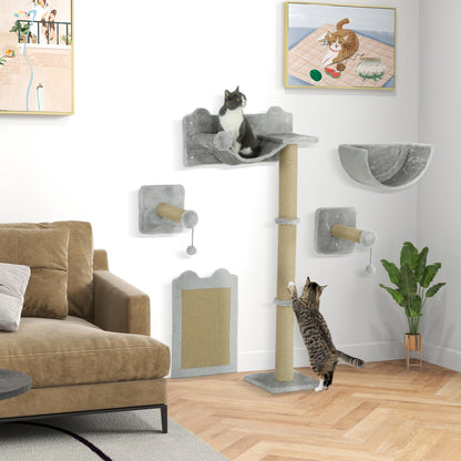 Kattenklimwand – Kattenmuur – Krabpaal – Kattenmeubel – Kattenwand – Muurbevestigd – Ruimtebesparend – Duurzame Jute Krabpalen